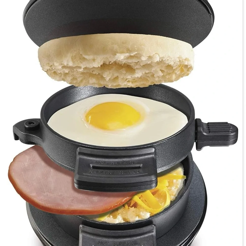 Hamilton Beach Breakfast Sandwich Maker with Egg Cooker Ring NIB